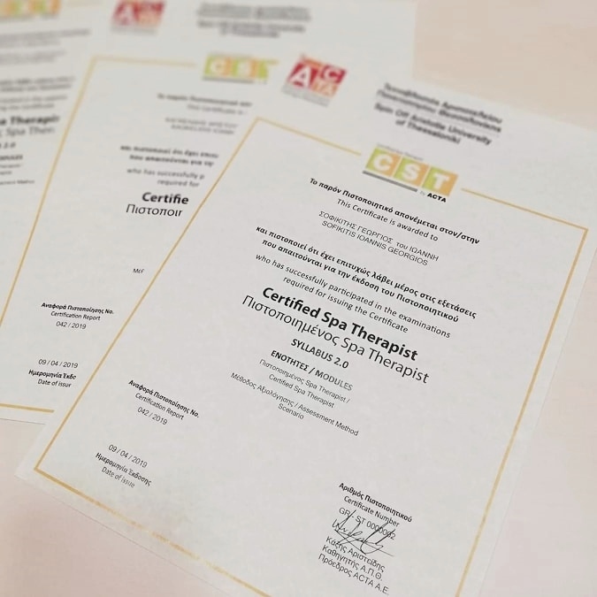 Εξετάσεις Πιστοποίησης Certified Spa Therapist από την ACTA στις 20 Ιανουαρίου